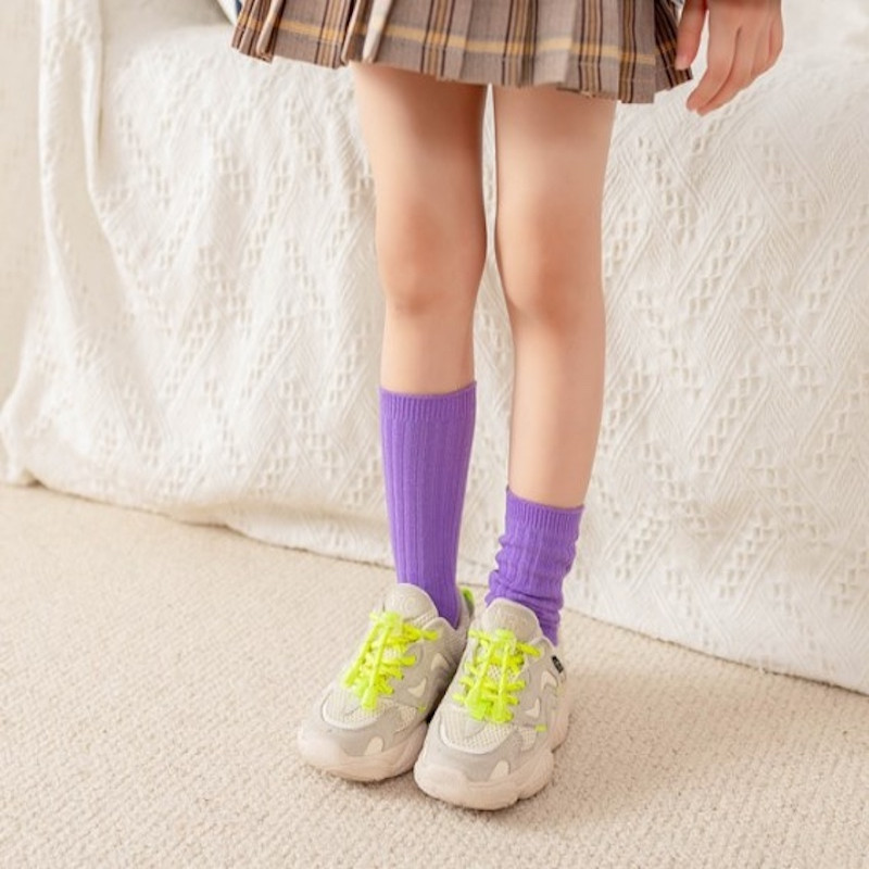 Girl 5-12 Years 7 Pairs Autumn Winter Slouch Cotton Socks Long Crew Socks